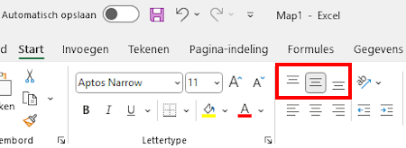 Veticaal uitlijnen in Excel